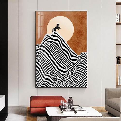 新款直销客厅高级感落地装饰画挂画轻奢玄关巨大幅沙发背景墙现代