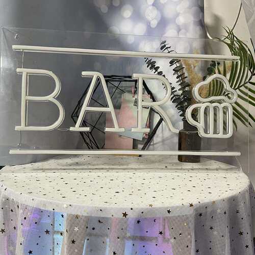 跨境亚马逊led霓虹灯beertime鸡尾酒造型吧台bar发光酒杯酒吧灯
