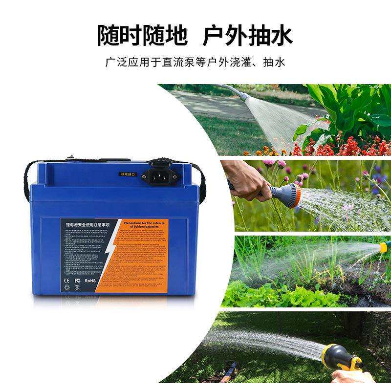 充电水泵电池直流潜水泵农用浇菜抽水机锂电瓶12v24v36V48v家用