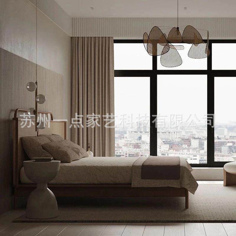 复古实木床双人白蜡木原木床黑胡桃木乌金木实木主卧纯实木