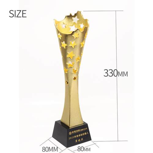 空杯创意五星奖杯电镀铅锡合金奖座金属奖杯保险银行运动比赛颁奖