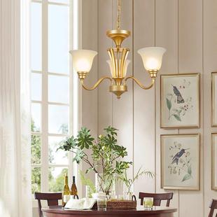 美式 乡村客厅灯餐厅60045灯复厅古大欧卧室金色 客厅吊灯艺简约式