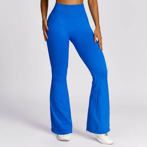 Wide leg flared pants with high waist and tight fit yoga