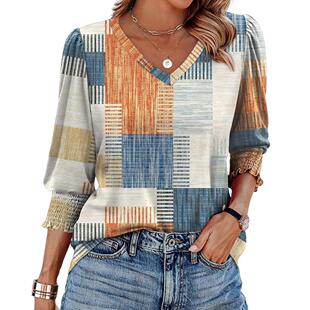 3 4 Sleeve Womens Tops Dressy Casual Blouses Summer Spring