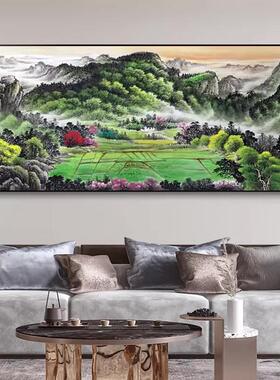 风水国画泰山神韵无水靠山图墙上客厅沙发背景墙山水画办公室挂画