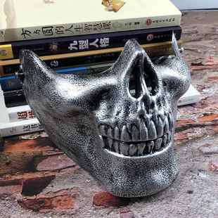万圣节恐怖鬼脸半脸面具骷髅战士cs实战防护户外骑行厂家外贸