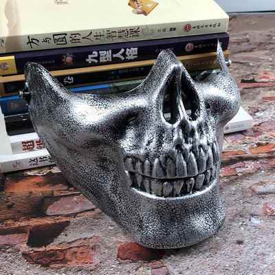万圣节恐怖鬼脸半脸面具骷髅战士cs实战防护户外骑行厂家外贸