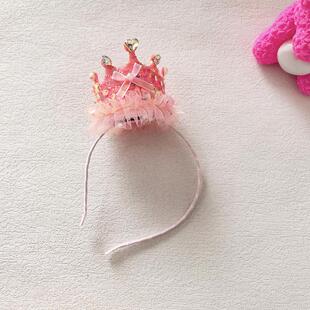 生日帽子女童公主宝宝生日帽高级感儿童款生日发箍仙女头纱派对用