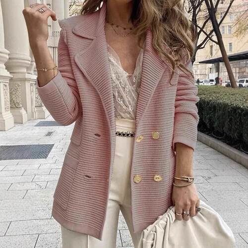 Coat Short Texture Top Long Sleeve Jacket