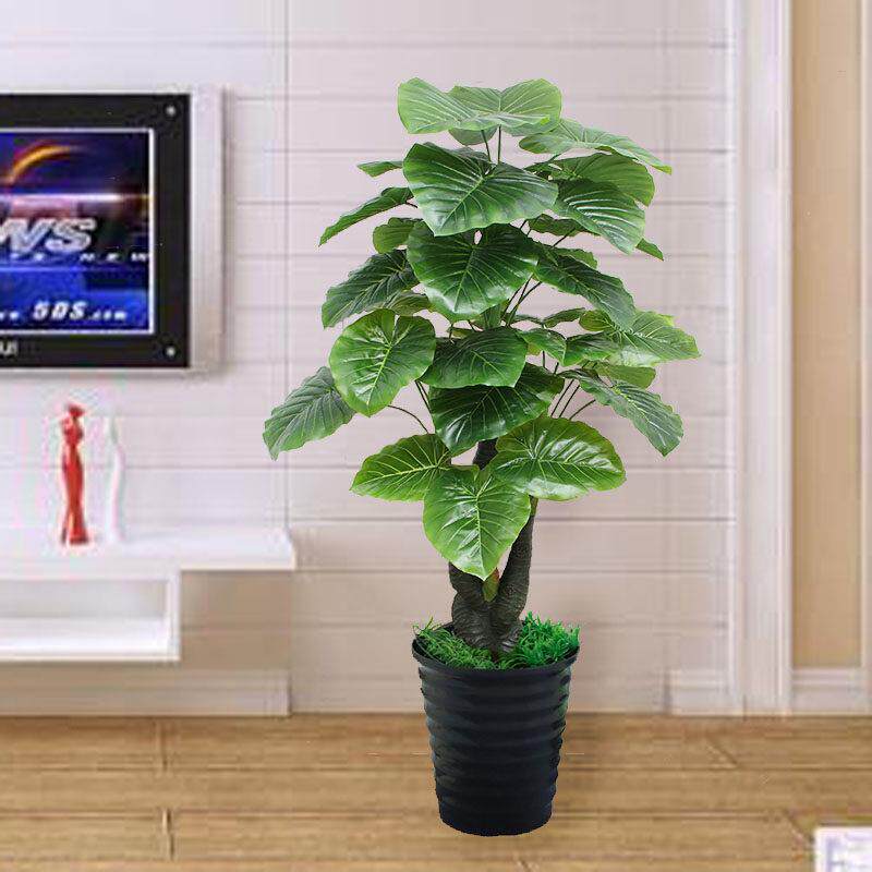 仿真盆栽摆件发财树植物塑料花客厅大叶滴水观音假花室内装饰龟背