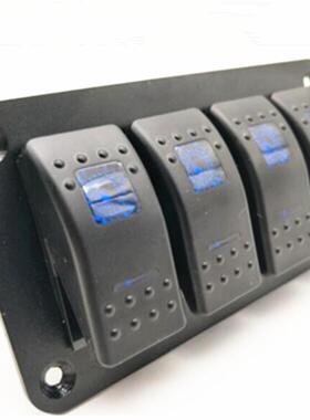 游艇制车控4面板开位关房汽车改装开关5599PINON-OFF双蓝灯