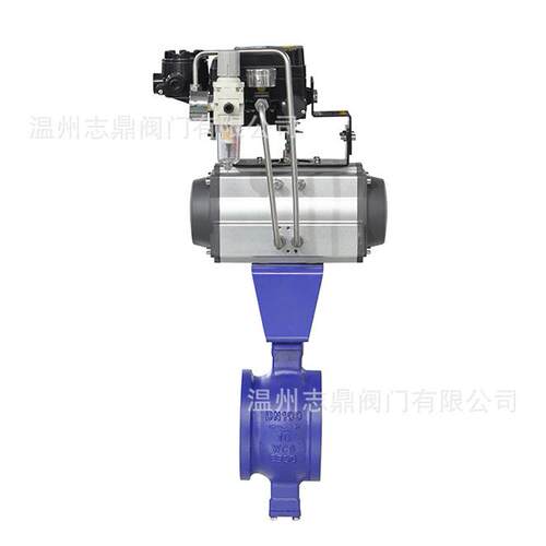 TVQ647H-16C-DN50-DN600气动V型球阀涡轮传动剪切作用防卡堵耐