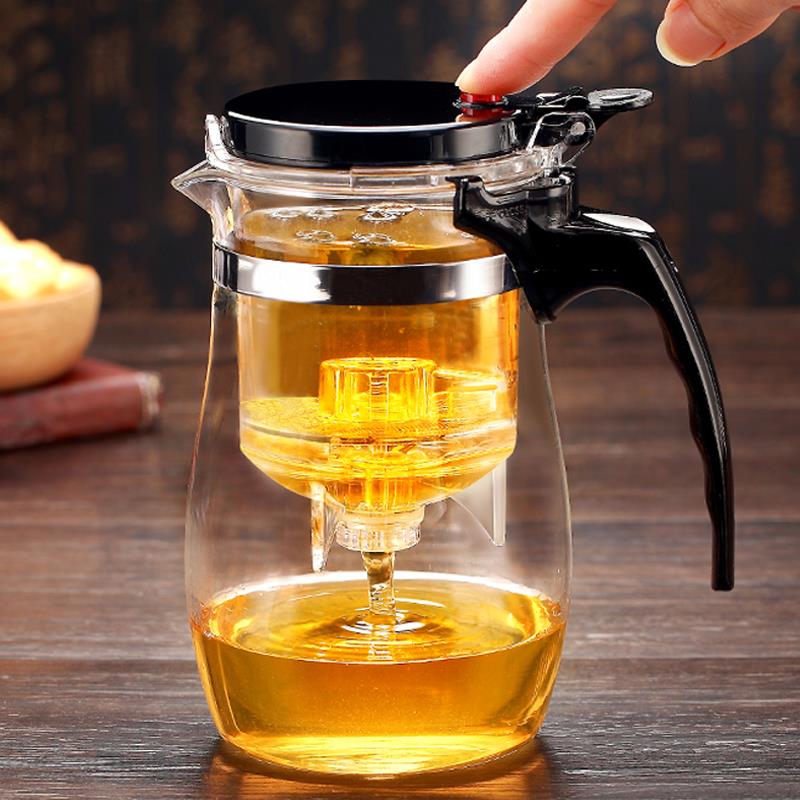 茶壶泡茶家用茶具茶水分离杯滤茶器烧水壶玻璃耐高温飘逸杯泡茶壶