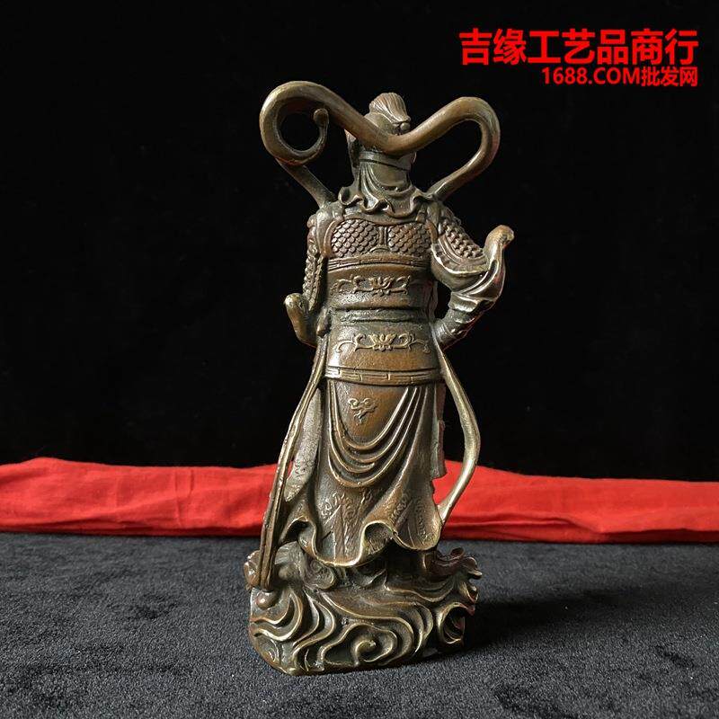 仿古关公韦品陀居铜像摆件家JUL装饰工艺品摆伟陀站像
