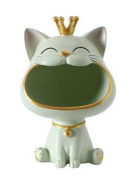 外贸电商创意客厅家居摆件大嘴猫玄关钥匙收纳工艺品礼品