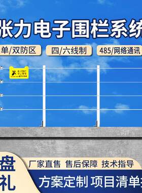 张力电子围栏周界报警系统围墙防盗四六线单双防区主机器控制杆