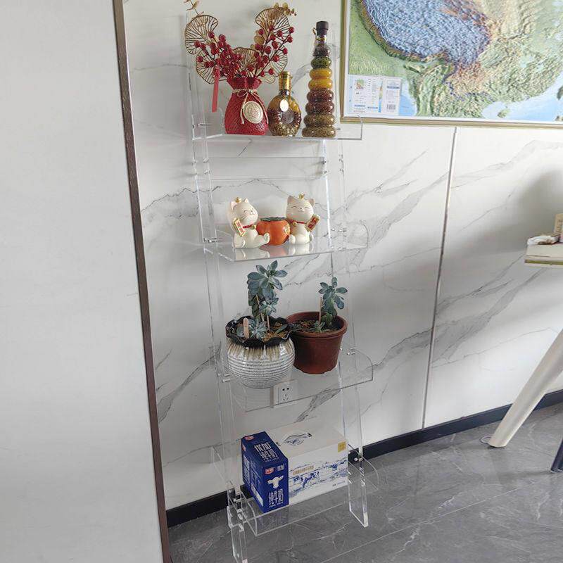 亚克力靠墙书架卧室多层展示架创意陈列架落地透明花架浴室置物架
