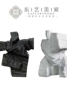 太极人物砂岩汉白玉摆件家居装饰品书柜办公室陈设复古雕塑工艺品