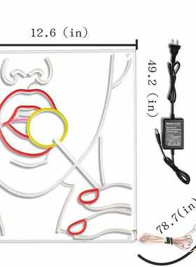 graceful大波浪艺术新款墙造型霓虹灯ledlady 女士装饰灯灯