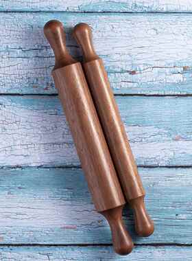 定轴擀面杖不二木作进口黑胡桃烘焙师一样粗双头小号酥皮实木大号
