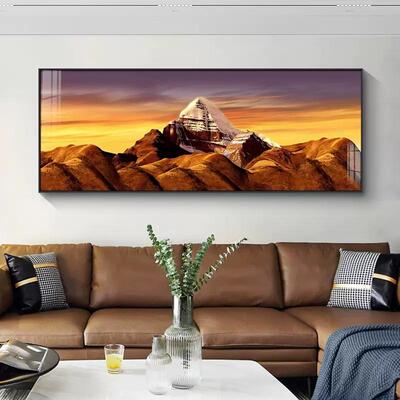 冈沙仁RCM齐波雪山装饰画客厅发背景墙画背有靠山挂画风景山壁水