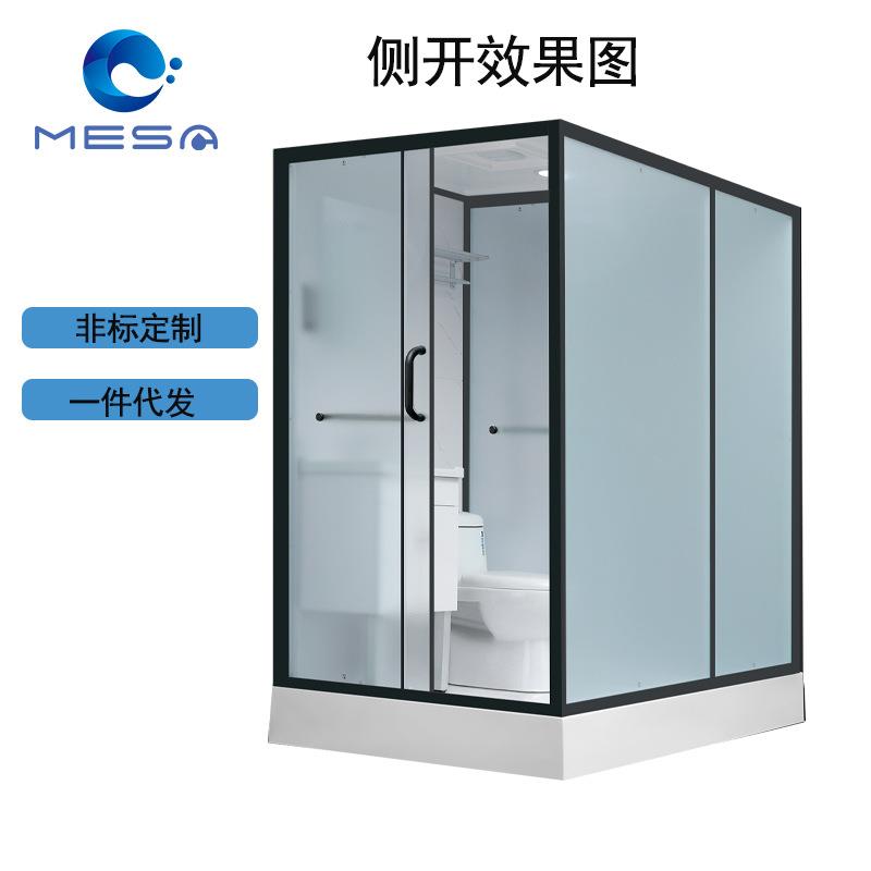新款直销整体淋浴房一体式干湿分离浴室隔断厕所集成卫浴洗澡间花