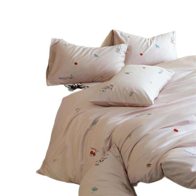 三件套件套笠长绒棉高级全四被套棉感床a床单床上用品儿童类绣花,床上用品,床品套件/四件套/多件套,淘宝优惠券,粉丝福利购,淘宝优惠卷