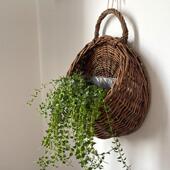 柳编藤编壁挂花盆花篮吊篮手工编织水培土培阳台墙壁悬挂式 篮子