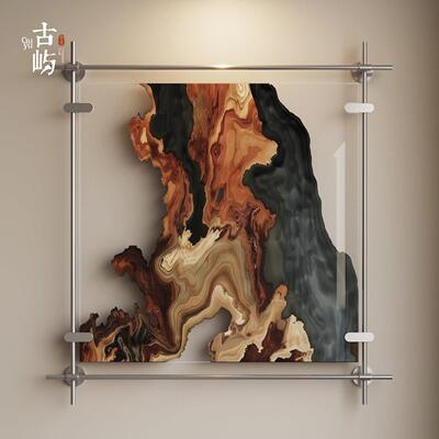 压克力装置画 画金属杆沙发背景墙挂画 画玄关饭厅卧室抽象装饰画