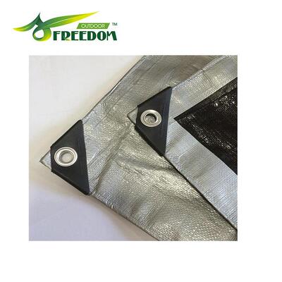 12’x16'(3.6x4.8m)200GSM银灰-黑聚乙烯（PE）防水篷布