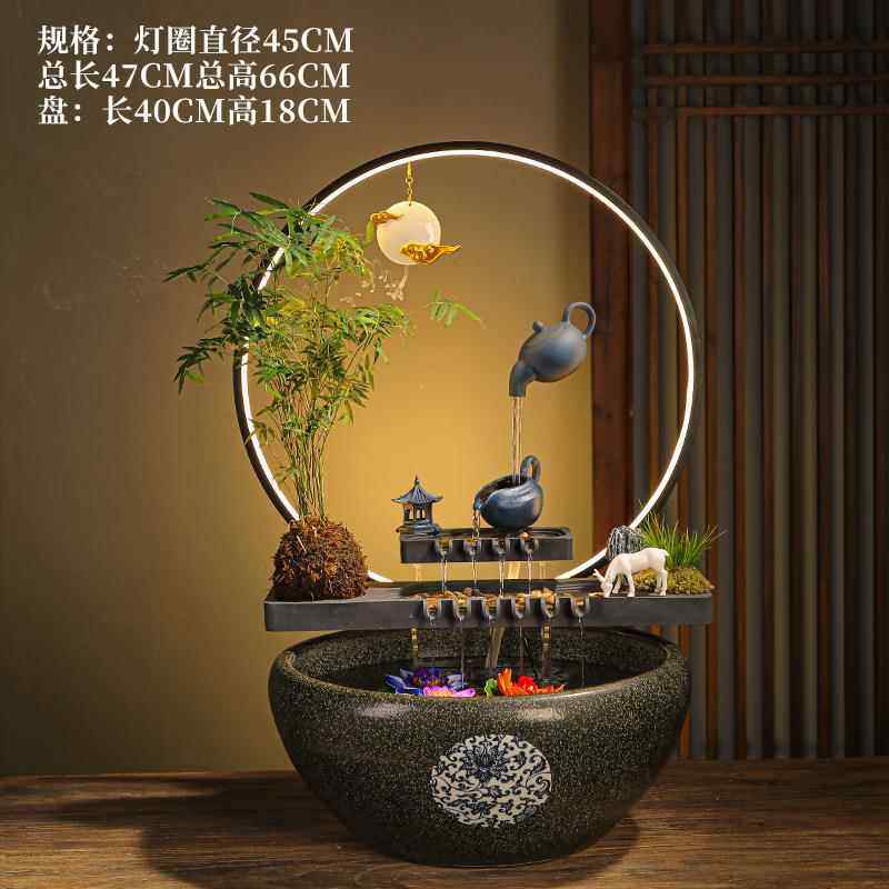 悬壶流水循环生招财喷泉鱼缸桌面办公室装饰开业乔迁新居礼品摆件