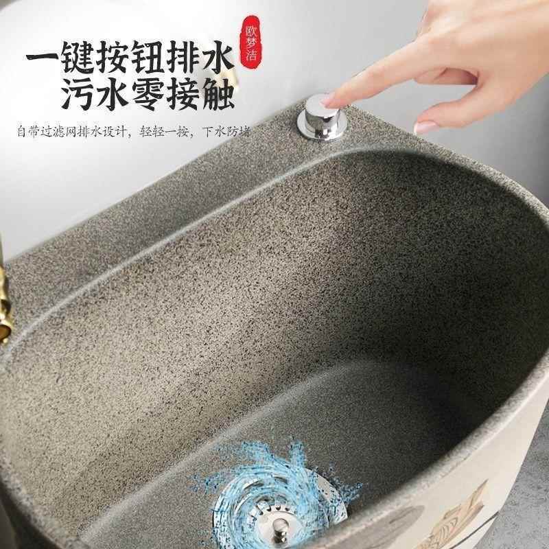 池206中式洗复古拖把户外阳台拖盆把池卫生间拖把池地盆家用墩布