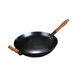 铁锅氮化工艺无涂层家用中式炒锅一体成型不粘不锈炒菜生铁锅