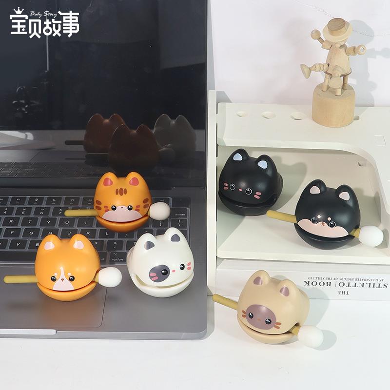 解压小木鱼桌摆件办公面情绪治好物愈可礼爱佛系BB2526木鱼敲打小