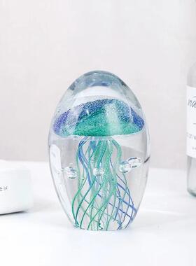 热卖玻璃水母球纯手工琉璃夜光海洋球海浪球摆件海洋动物工艺品