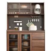 实木餐边柜现代简约客厅酒柜茶水柜厨房储物柜收纳柜橱柜一体靠墙