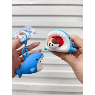 解压挤挤乐鲨鱼来了钥匙扣创意卡通捏捏乐发泄小玩具学生书包挂件