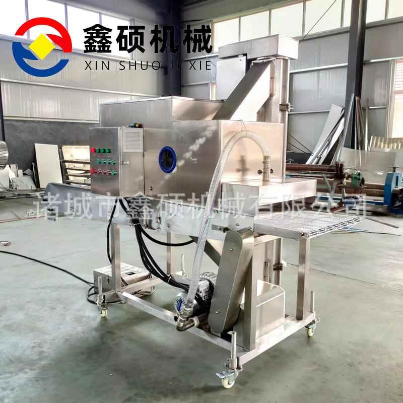 藕盒上浆裹糠机炸猪排鸡排鱼排上糠设备全自动盐酥鸡裹糠设备