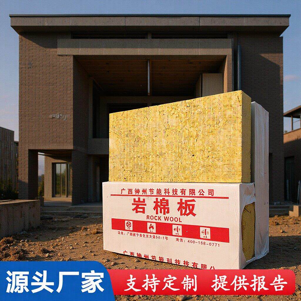 厂家直发定制岩棉板内墙外墙屋面隔热保温管密度吸音保温板