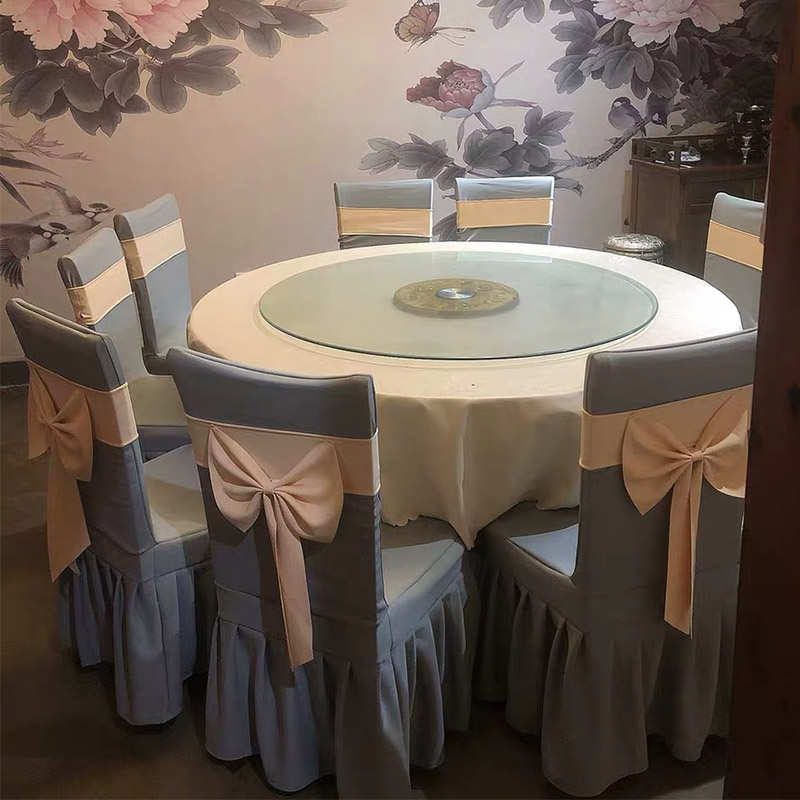 酒店饭店宴会婚宴凳子定制通用布套木头椅子套酒店椅套罩新款弹力