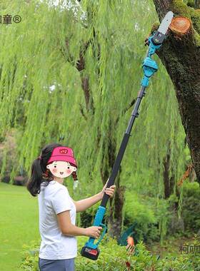 锂电高枝树加锯长杆伸缩高空锯ZPA剪果树高剪电动园林剪果树麦枝