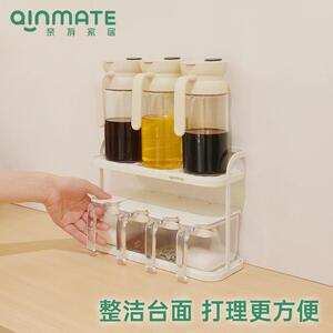 亲有调料架双层调料置物架免打孔盐罐醋瓶油瓶收纳架厨房沥水支架