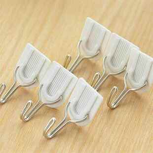 6pcs wall hooks shelf adhesive storage strong hang.