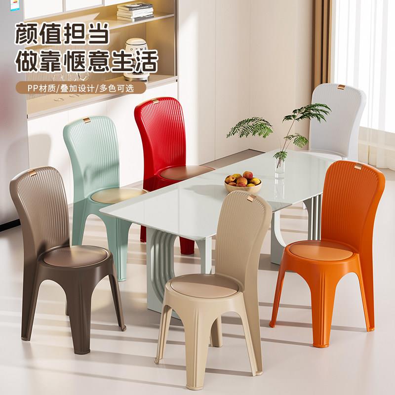 成人家用客厅茶几凳特厚儿童办公椅培训室椅时尚餐椅塑料靠背椅子