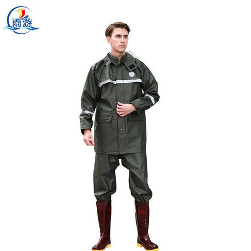 JH-4038全新料针织布高亮反光多孔透气分体式雨游套装雨衣小燕子