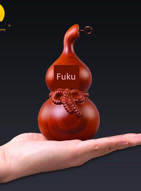 葫芦摆件客厅玄关装饰桃木福禄实心红葫芦家居办公室乔迁新居礼品