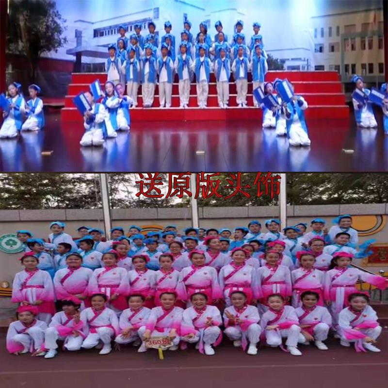 儿童古装汉服国学服女童男童国学服装开笔礼书童三字经朗诵演出服