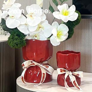 复古办公室创意小花瓶电视柜高级感饰品摆设酒店摆件轻奢装饰物