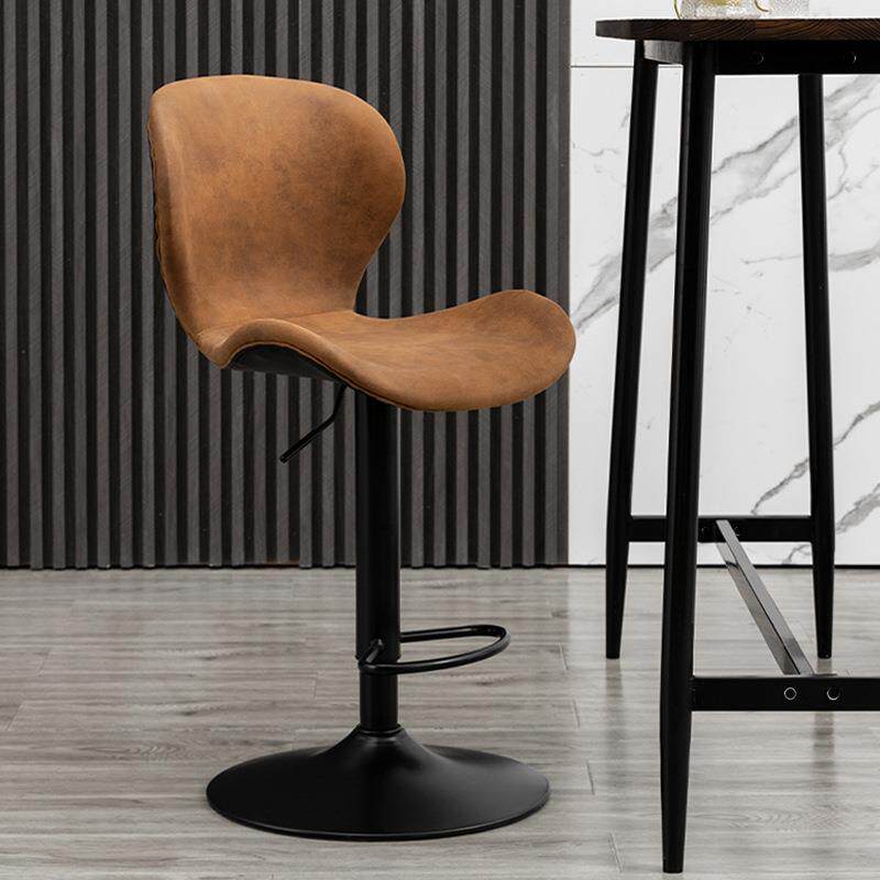 欧式简约时尚升降吧台椅旋转轻奢吧椅铁艺美式高脚靠背椅家用凳H&