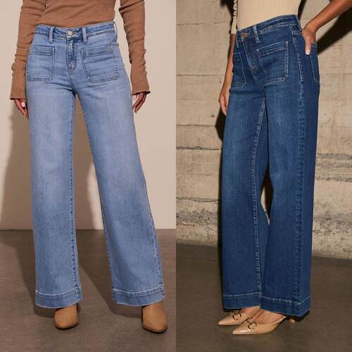 Maomous 2025 Spring Waist Straight Jeans Women Slim Leg